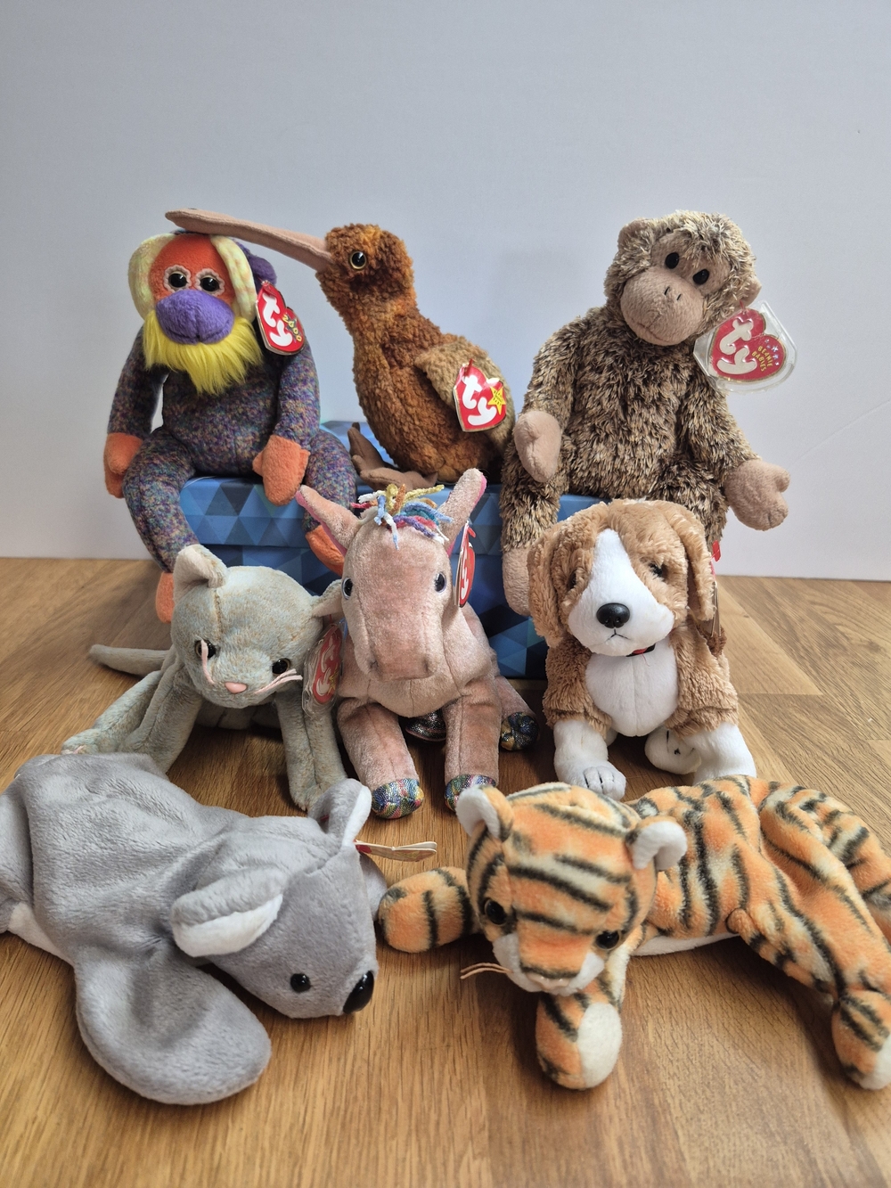 Ty Beanie Baby Animal Bundle - Tiger, Unicorn, Dog, Monkey & More
